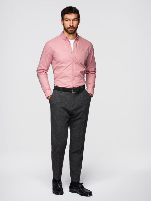 Ombre Clothing Ružová pánska košeľa Ombre Clothing