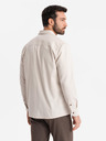 Ombre Clothing Krémová pánska košeľa Ombre Clothing Overshirt