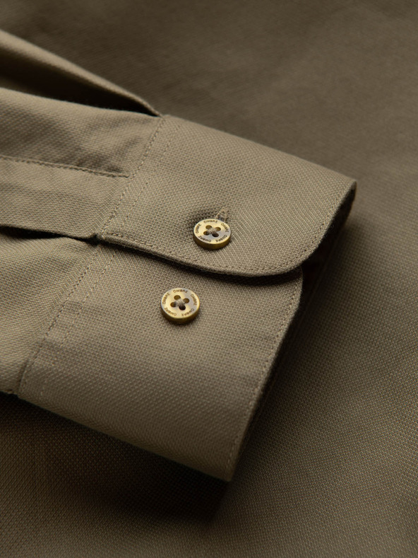 Ombre Clothing Zelená pánska košeľa Ombre Clothing Overal