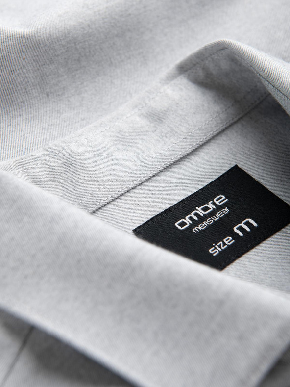 Ombre Clothing Svetlošedá pánska žíhaná košeľa Ombre Oblečenie