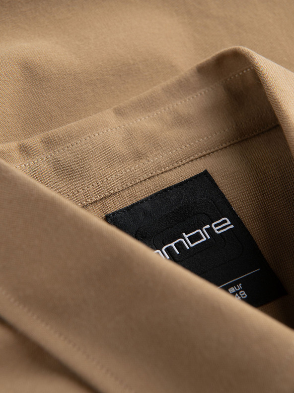 Ombre Clothing Svetlohnedá pánska košeľa Ombre Clothing