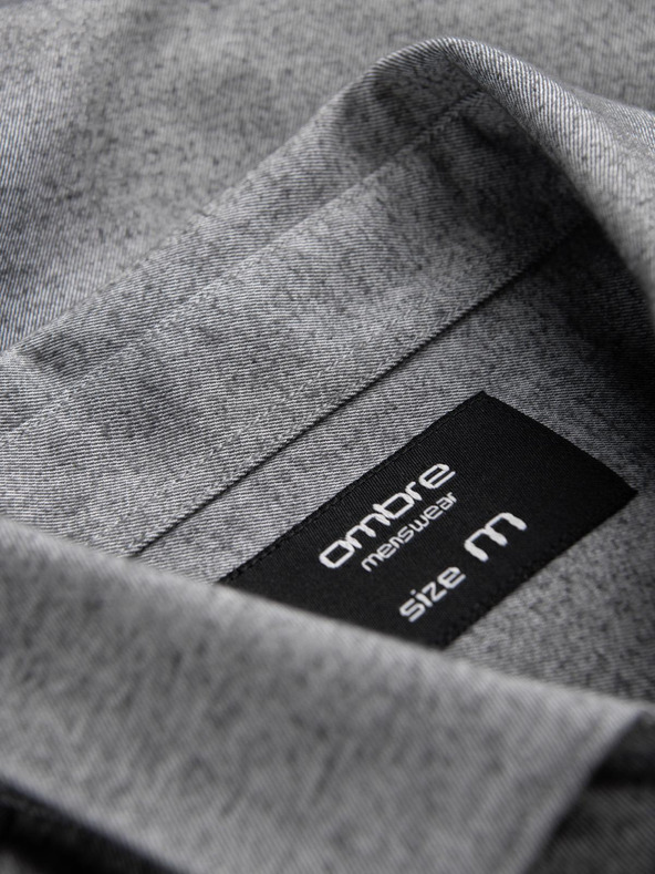 Ombre Clothing Svetlošedá pánska žíhaná košeľa Ombre Oblečenie