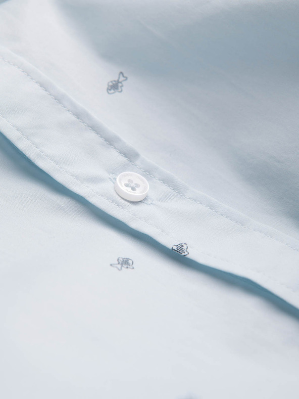 Ombre Clothing Svetlomodré pánske vzorované tričko Ombre oblečenie