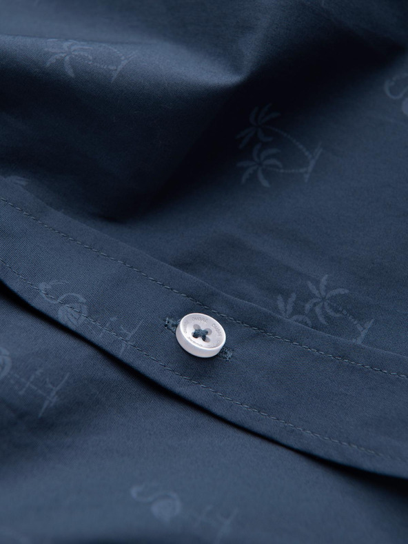 Ombre Clothing Tmavomodrá pánska vzorovaná flanelová košeľa Ombre Clothing