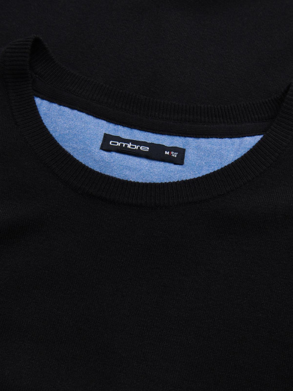 Ombre Clothing Čierny pánsky sveter Ombre Clothing