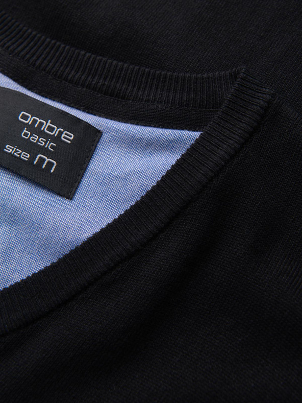 Ombre Clothing Čierny pánsky sveter Ombre Clothing