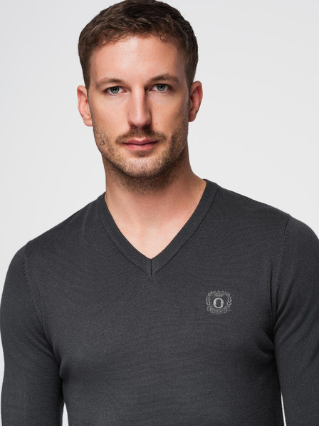 Ombre Clothing Tmavo šedá Pánsky sveter Ombre Oblečenie