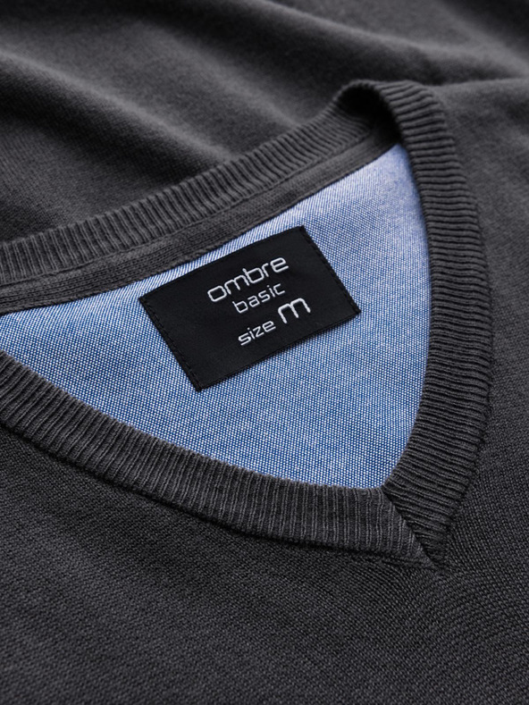 Ombre Clothing Tmavo šedá Pánsky sveter Ombre Oblečenie