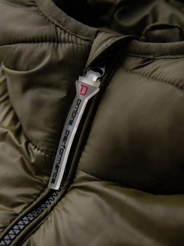 Ombre Clothing Tmavozelená pánska prešívaná zimná bunda Ombre Oblečenie