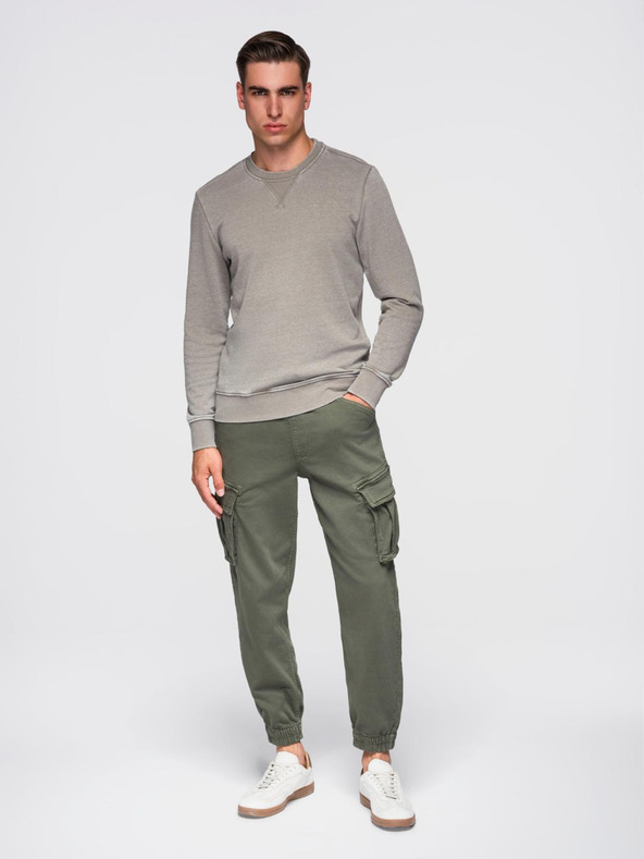 Ombre Clothing Béžová Pánska mikina Ombre Oblečenie