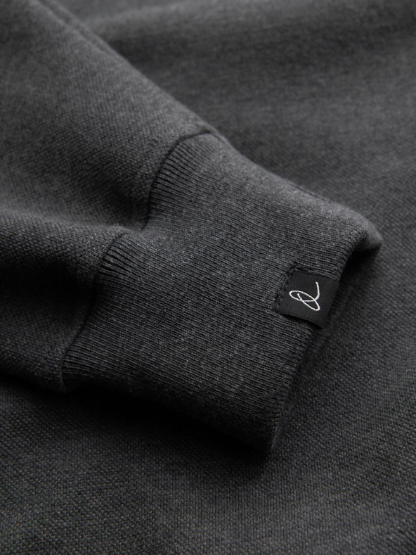 Ombre Clothing Šedá pánska mikina so základným golierom Ombre Oblečenie