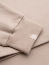 Ombre Clothing Béžová pánska mikina so základným golierom Ombre Oblečenie