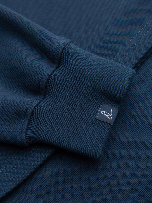 Ombre Clothing Tmavomodrá pánska mikina so základným golierom Ombre Oblečenie