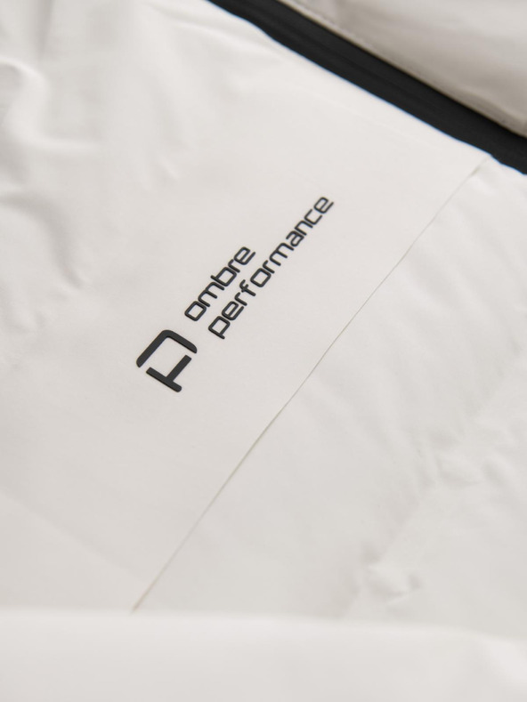 Ombre Clothing Krémová pánska prešívaná zimná bunda Ombre Oblečenie