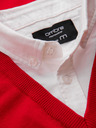 Ombre Clothing Červená Pánsky sveter s košeľovým golierom Ombre Oblečenie