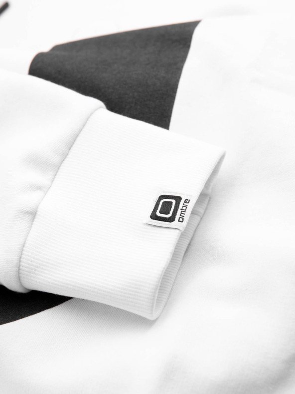 Ombre Clothing Biela pánska mikina s potlačou Ombre Clothing