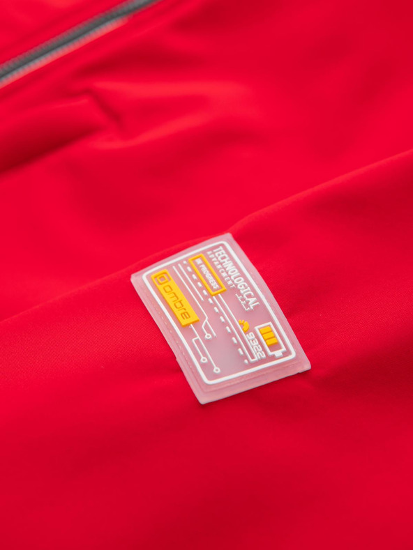 Ombre Clothing Červená pánska softshellová bunda Ombre Clothing