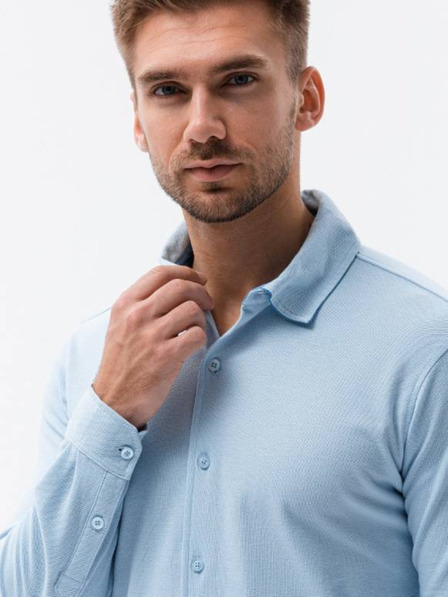 Ombre Clothing Svetlomodrá pánska košeľa K540