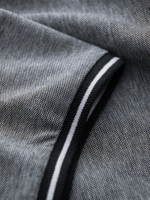 Ombre Clothing Čierne pánske pruhované polo tričko Ombre Clothing