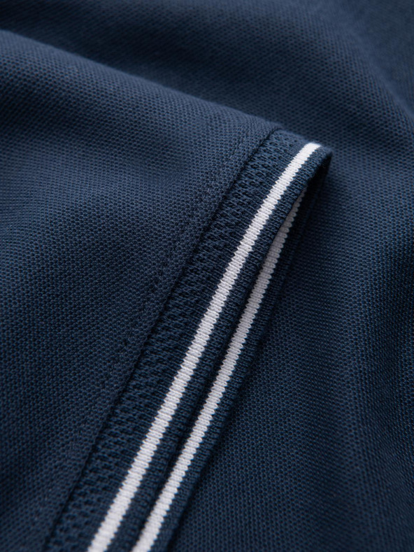 Ombre Clothing Tmavomodré pánske polo tričko bez gombíkov Ombre Clothing