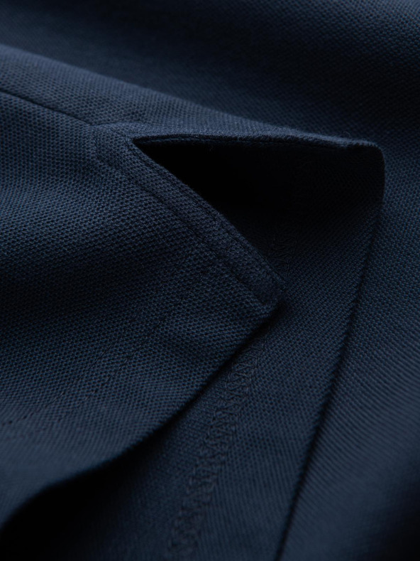 Ombre Clothing Tmavomodré pánske polo tričko bez gombíkov Ombre Clothing