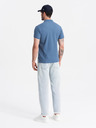 Ombre Clothing Modré pánske základné polo tričko Ombre Clothing