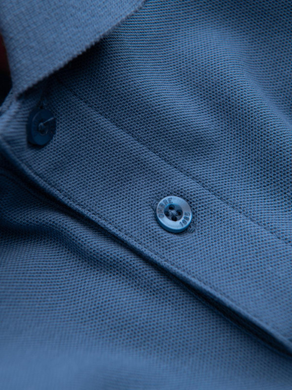 Ombre Clothing Modré pánske základné polo tričko Ombre Clothing