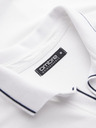 Ombre Clothing Biele pánske polo tričko bez gombíkov Ombre Clothing