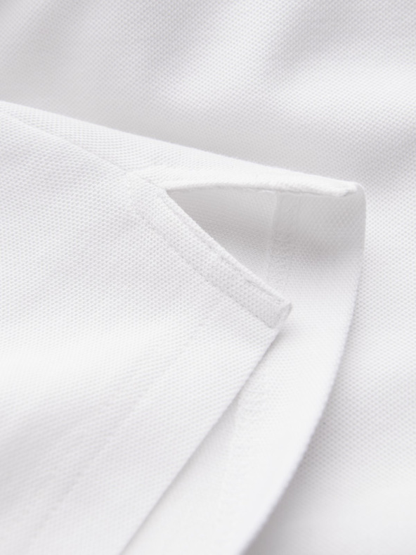 Ombre Clothing Biele pánske polo tričko bez gombíkov Ombre Clothing