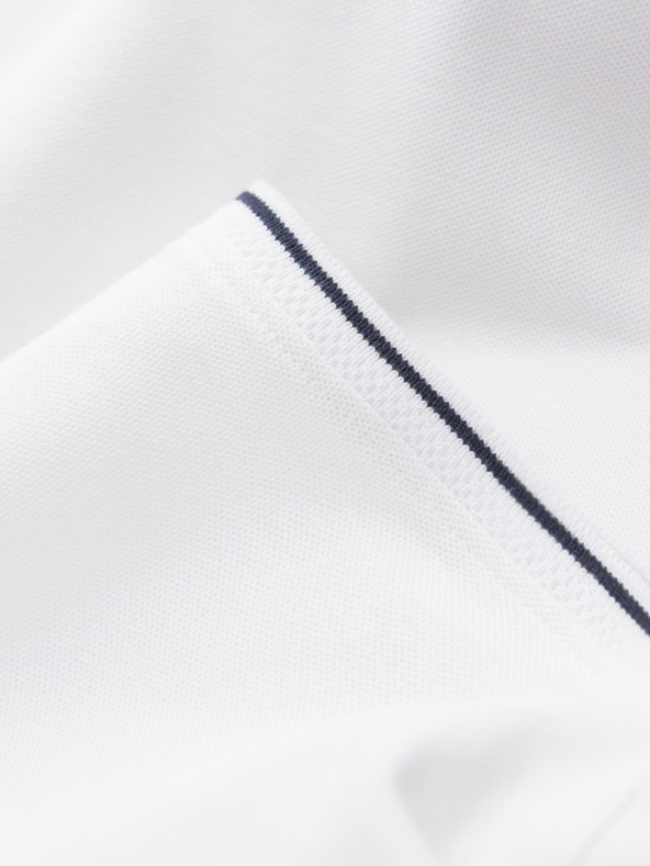 Ombre Clothing Biele pánske polo tričko bez gombíkov Ombre Clothing