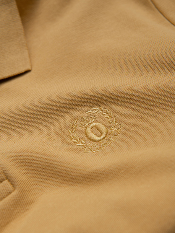 Ombre Clothing Horčicová pánska základná polokošeľa Ombre Clothing