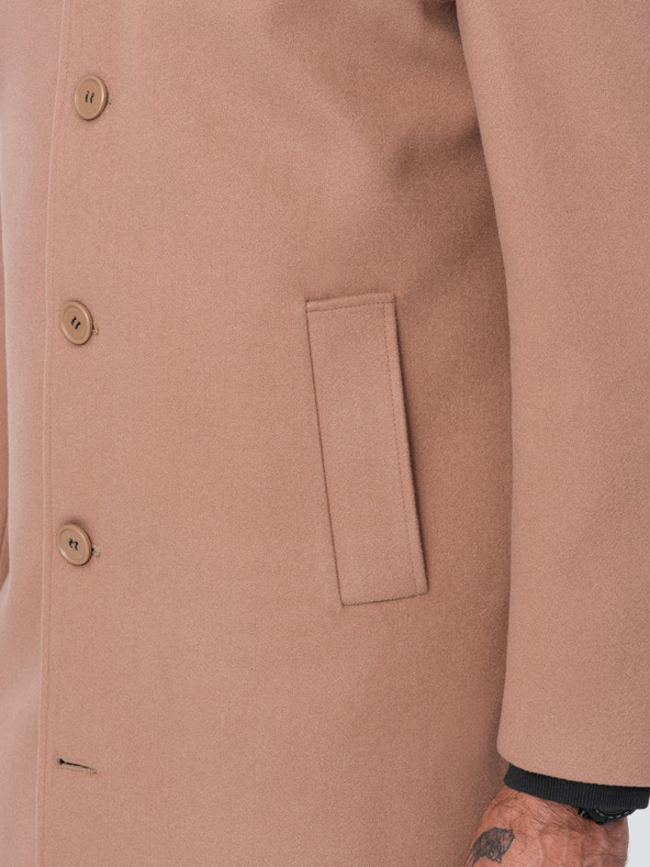 Ombre Clothing Pánsky jednoradový kabát s golierom a spodným dielom Ombre Oblečenie