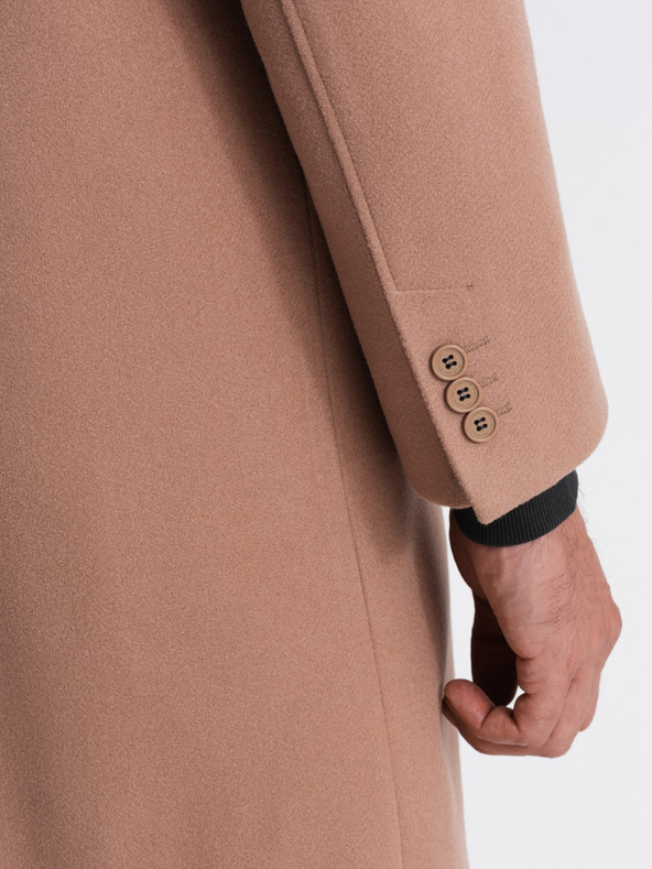 Ombre Clothing Pánsky jednoradový kabát s golierom a spodným dielom Ombre Oblečenie