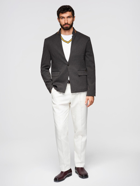 Ombre Clothing Ombre Clothing pánska hnedá bunda so stojačikom