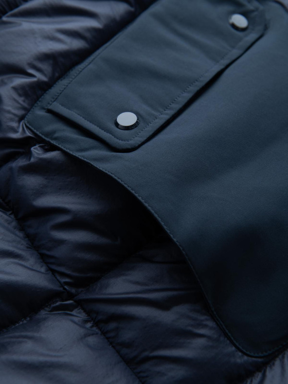 Ombre Clothing Pánska prešívaná dlhá bunda s veľkými vreckami Ombre Oblečenie