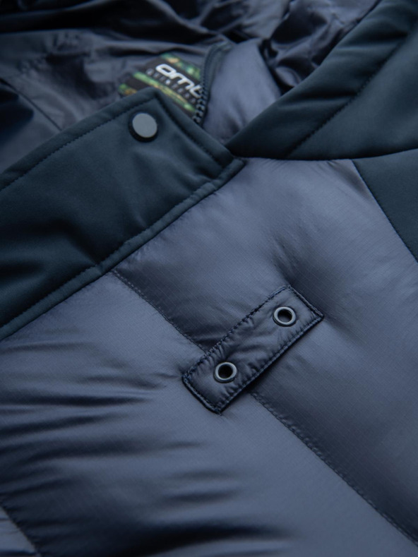 Ombre Clothing Pánska prešívaná dlhá bunda s veľkými vreckami Ombre Oblečenie