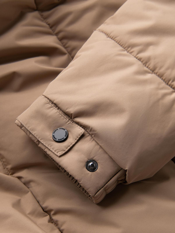 Ombre Clothing Pánska prešívaná dlhá bunda parka s odnímateľnou kapucňou Ombre Oblečenie