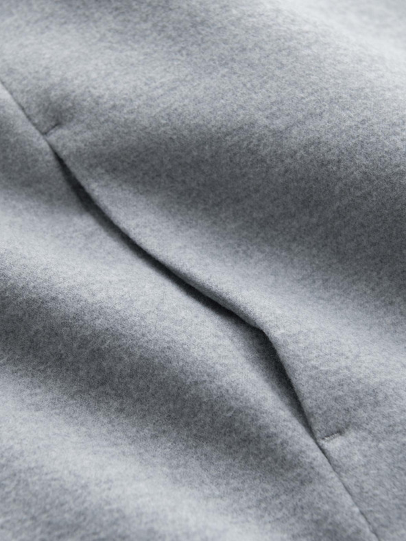 Ombre Clothing Pánska bunda parka s vysokým golierom a asymetrickým zapínaním sivá Ombre Oblečenie