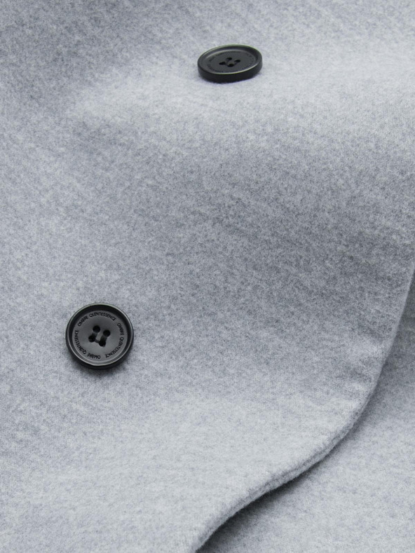 Ombre Clothing Pánska bunda parka s vysokým golierom a asymetrickým zapínaním sivá Ombre Oblečenie