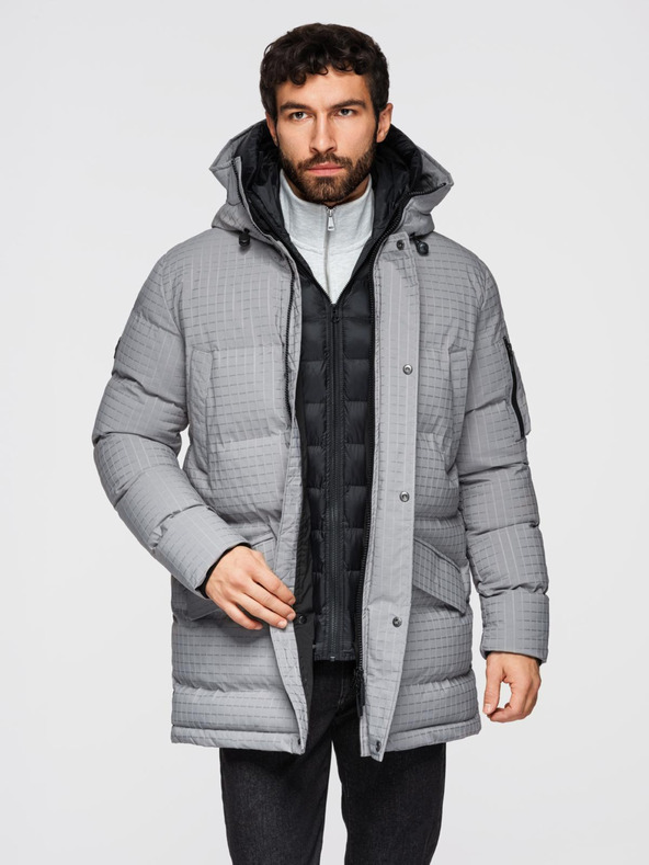 Ombre Clothing Pánska outdoorová dlhá bunda parka Ombre Clothing