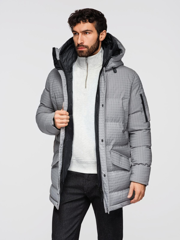 Ombre Clothing Pánska outdoorová dlhá bunda parka Ombre Clothing