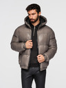 Ombre Clothing Pánska teplá bunda s rebrovanými lemami Ombre Clothing