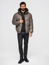 Ombre Clothing Pánska teplá bunda s rebrovanými lemami Ombre Clothing