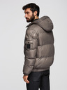 Ombre Clothing Pánska teplá bunda s rebrovanými lemami Ombre Clothing
