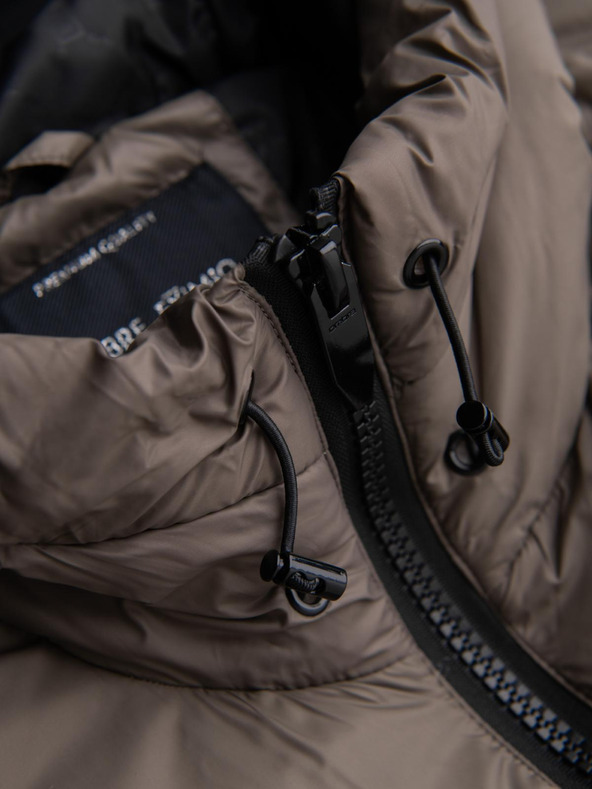 Ombre Clothing Pánska teplá bunda s rebrovanými lemami Ombre Clothing