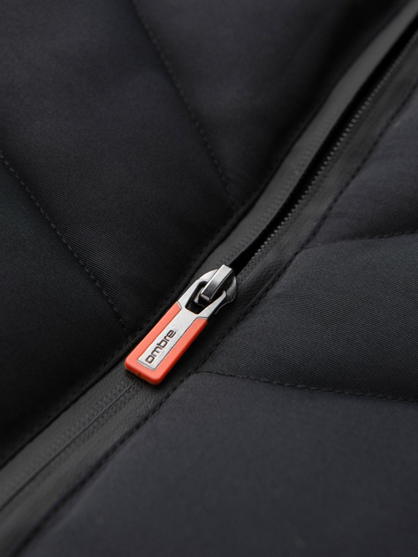 Ombre Clothing Pánska prešívaná vesta s neónovými akcentmi Ombre Oblečenie