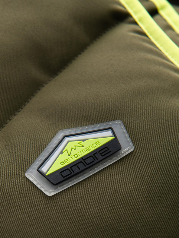 Ombre Clothing Pánska prešívaná vesta s neónovými akcentmi Ombre Oblečenie