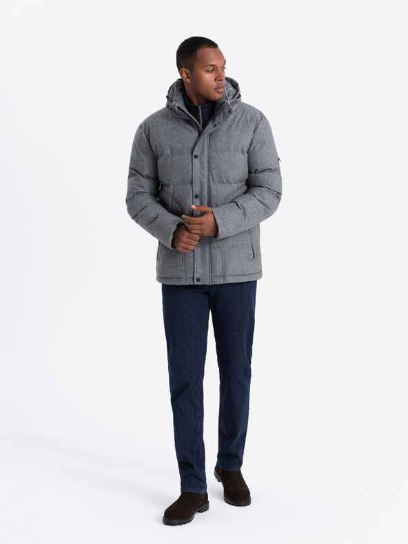 Ombre Clothing Pánska bunda s kapucňou Ombre Oblečenie