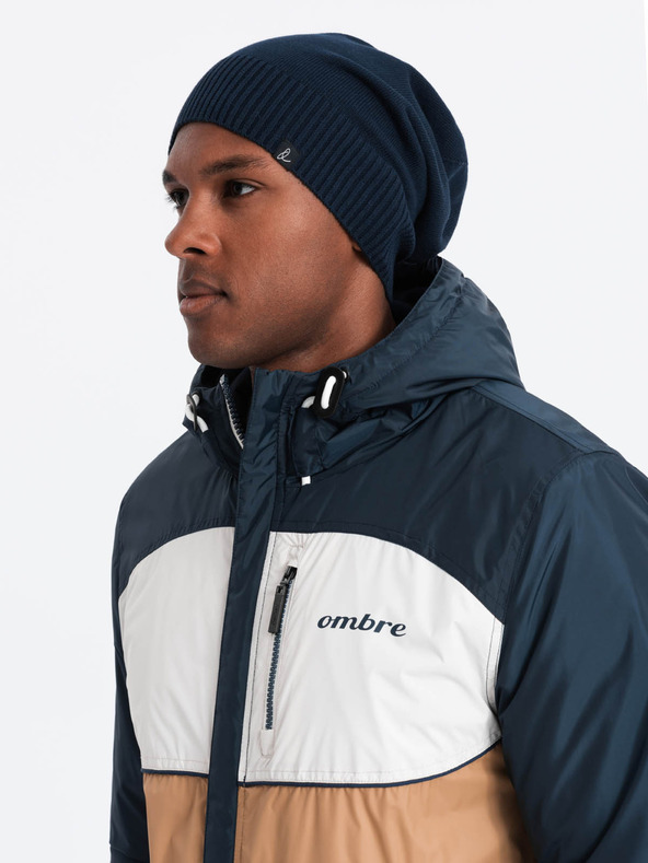 Ombre Clothing Pánska bavlnená pletená zimná čiapka Ombre Oblečenie