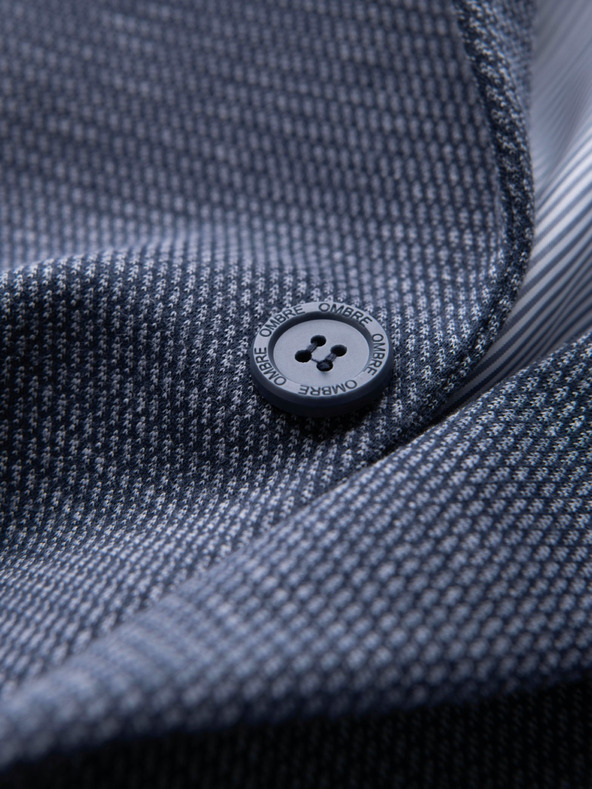 Ombre Clothing Pánska štruktúrovaná pletená priliehavá bunda Ombre Oblečenie